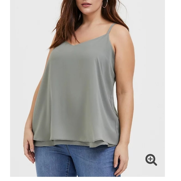 NWT Torrid Sophie Sage Green Chiffon Cami - Picture 2 of 7